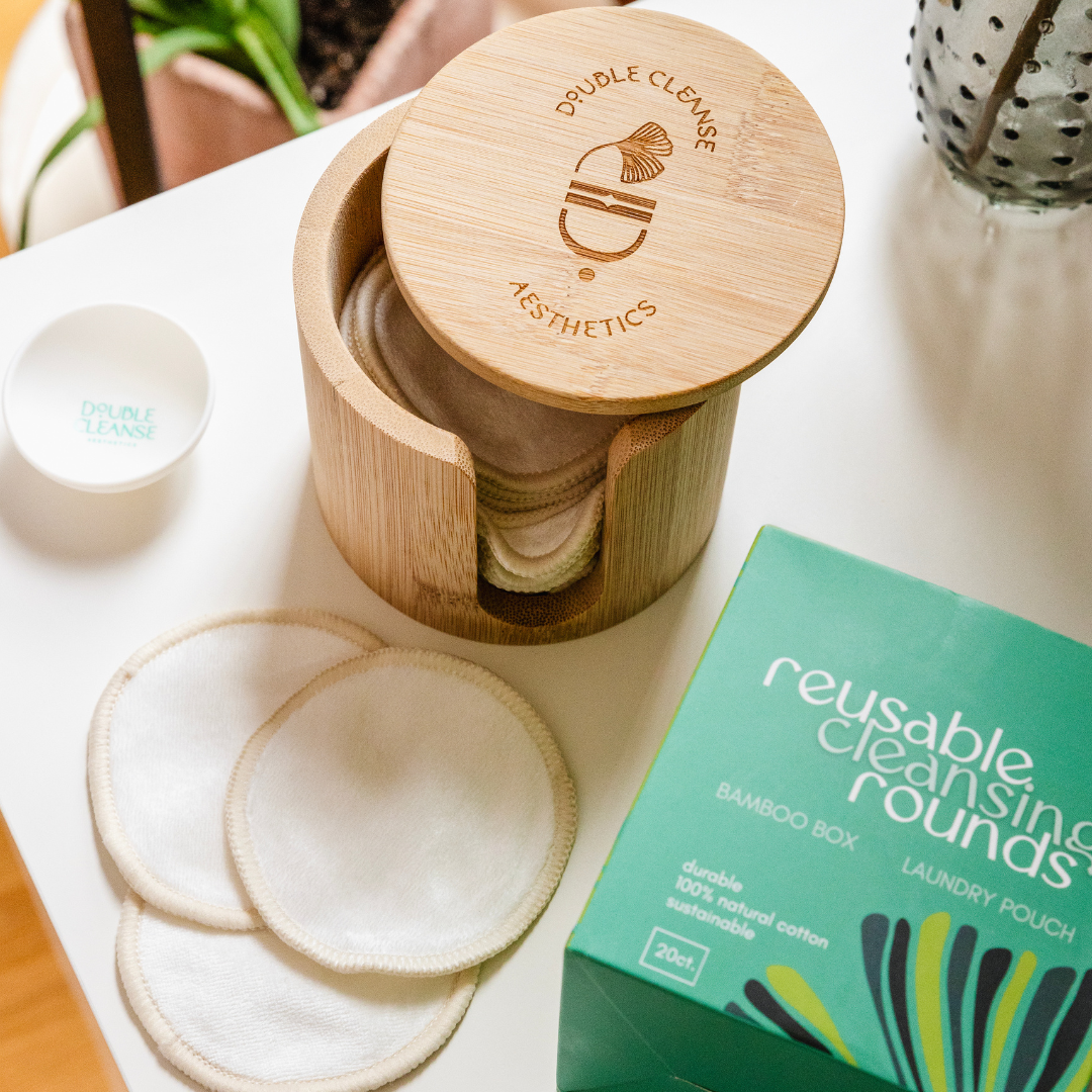 byDCA Reusable Cleansing Rounds & Bamboo Box